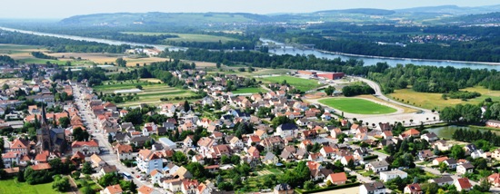 Situation géographique de Village Neuf - coin des 3 frontières dans le Haut-Rhin